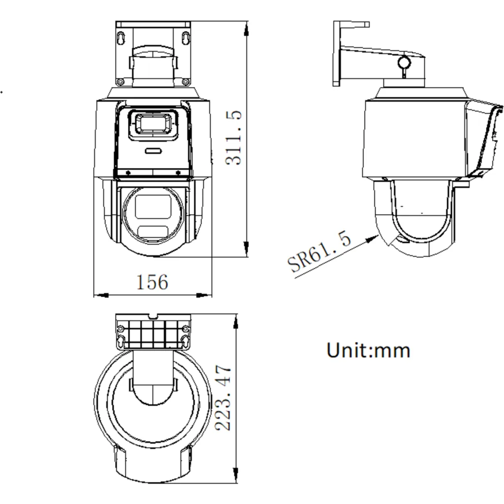 Imagen 3 de Camara PTZ TandemVu PT 4MP Hikvision cam.fija 4MP 4x 40mt IR Darkfighter IP66