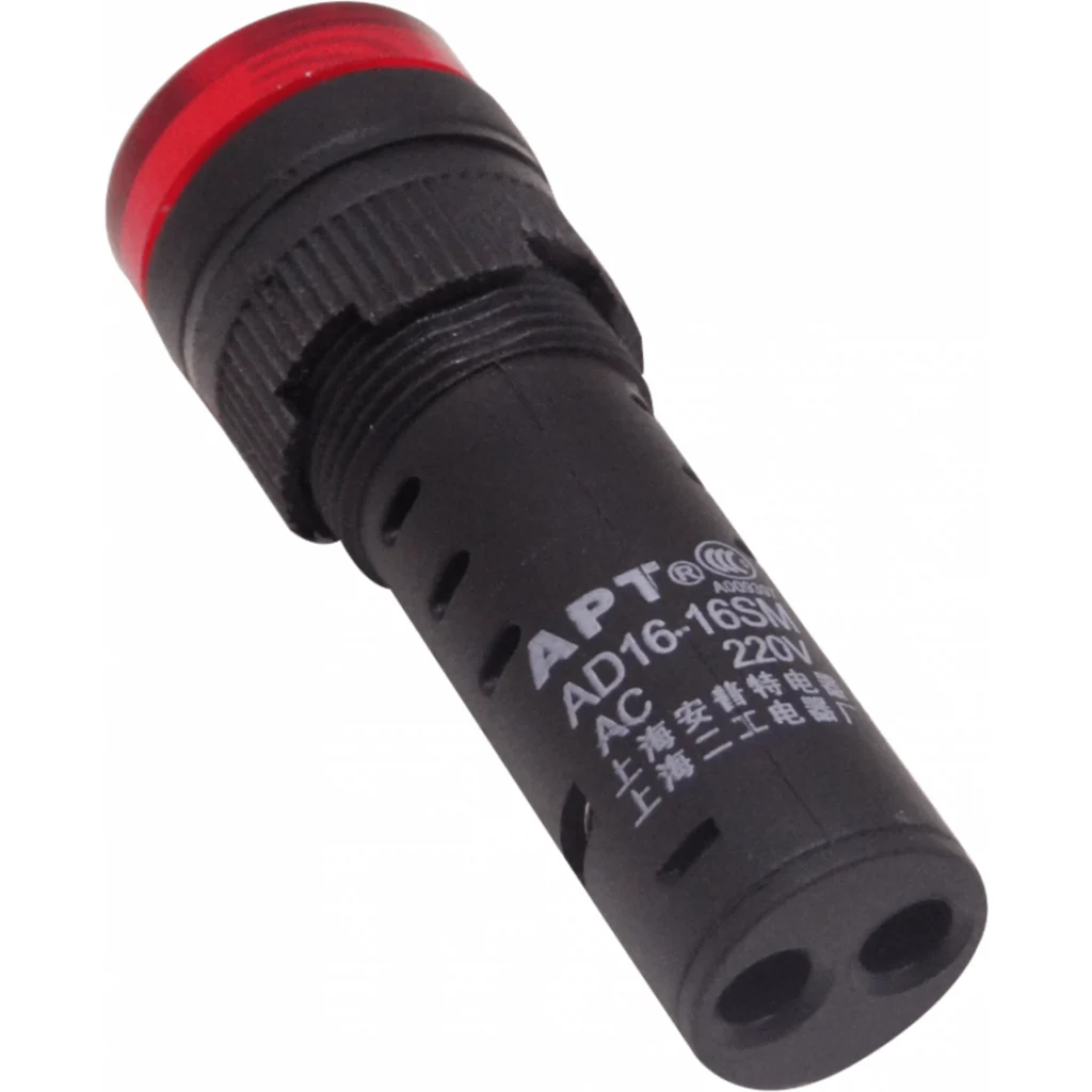 Imagen 1 de Rojo Buzzer Luz Piloto LED 220VAC 15mm-diamet 19mm-cabeza 55mm-altura