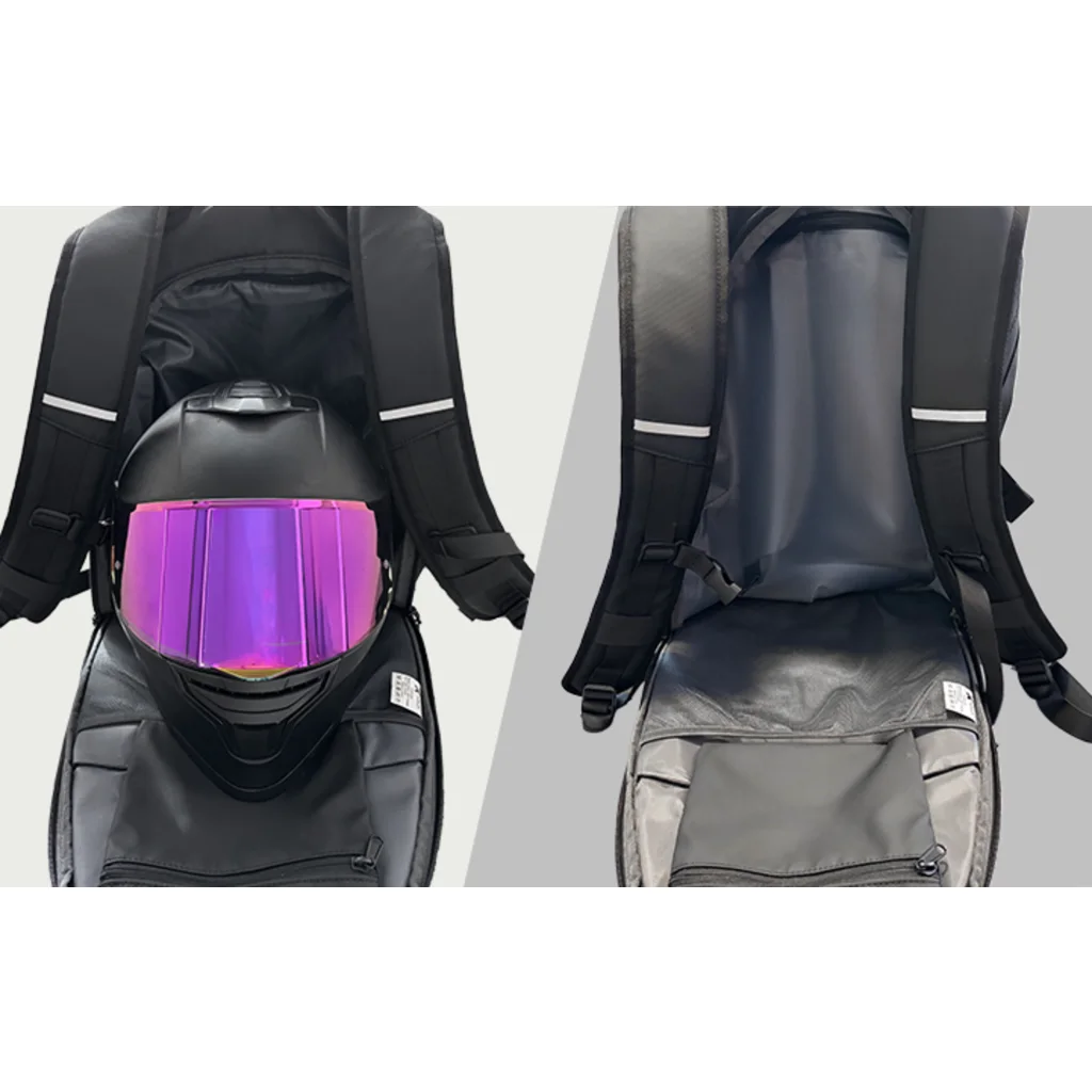 Imagen 8 de Xtech - Motorcycle Helmet Backpack - 15.6" - 900D polyester - All black - Capacity up to 35L XTB-520
