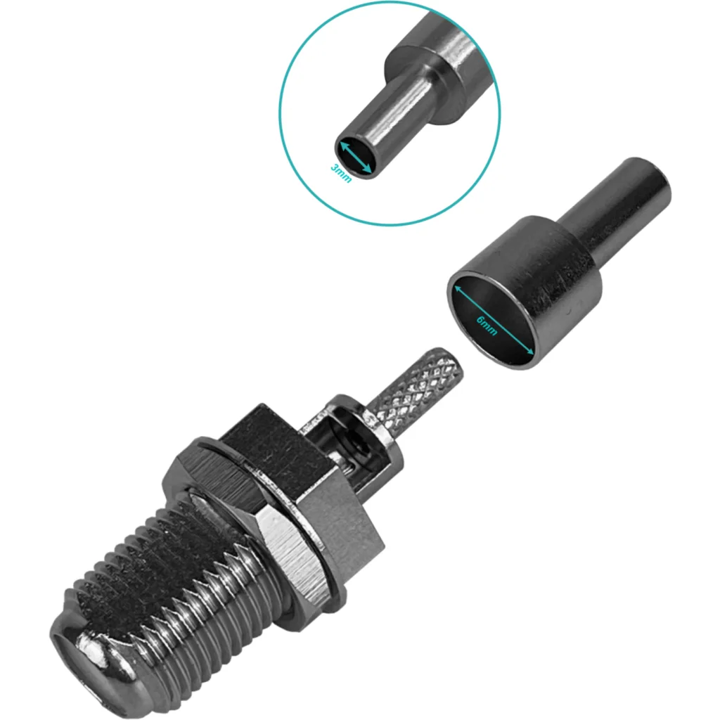 Imagen 1 de F-Hembra RG316 Conector Coaxial Crimpeable CA100 RG174