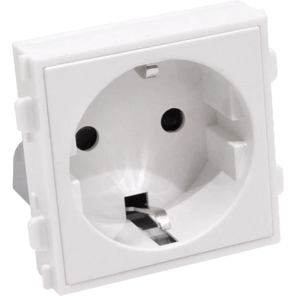 Modulo Schuko sin-Certificacion 16A 2P+T para Placa Multimedia FQ2 FQ3