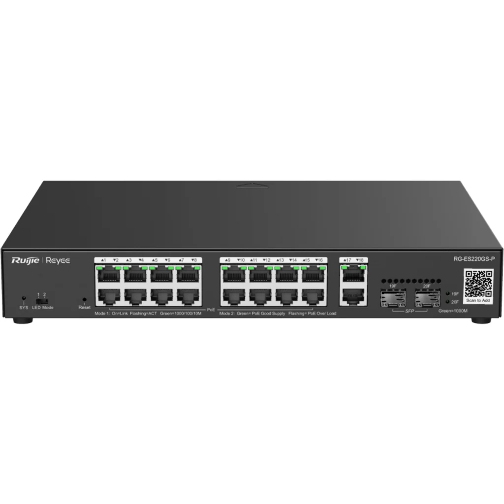 RG-ES220GS-P Switch PoE administrable de 20 puertos