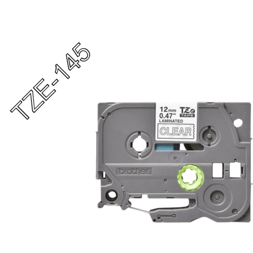Imagen 1 de Tze-145 18MM BLACK ON CLEAR TAPE