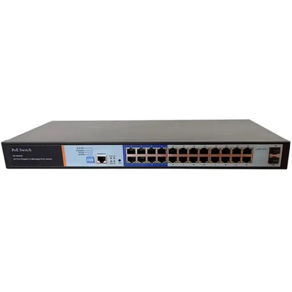 Imagen 1 de Switch Unikey UK-3024GS Gigabit administrable PoE de 24 puertos