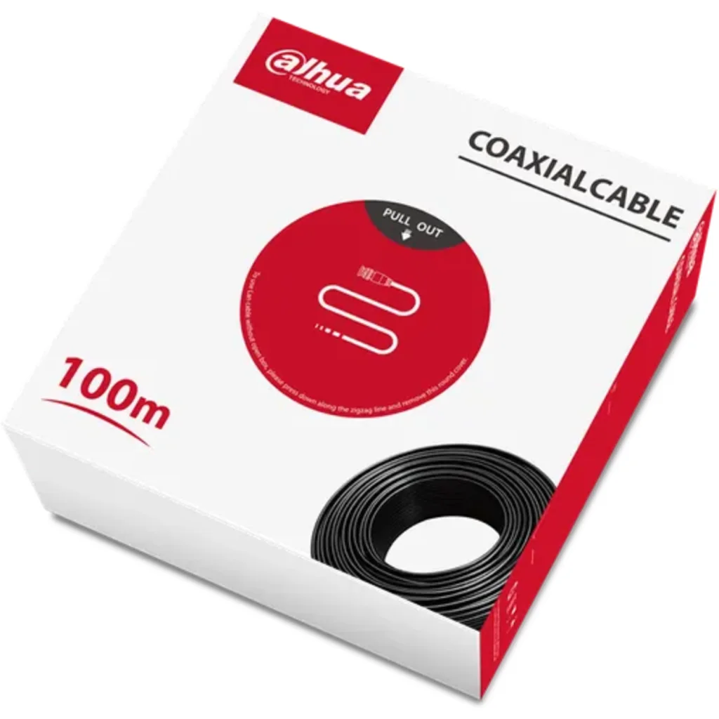 DH-PFM930-59N-100. Cable Coaxial Dahua 100m RG59 100% Cobre 20AWG Color Negro Cobertura PVC