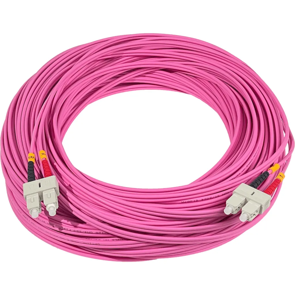 Imagen 2 de LSZH 50mt SC-SC OM4 MultiModo MM Duplex Jumper Fibra 50/125um 3mm