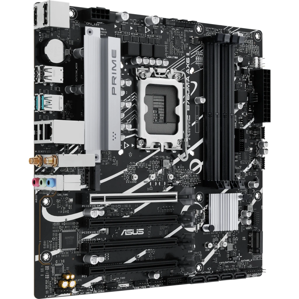 Imagen 1 de Tarjeta madre Asus PRIME B760M-A AX6 II LGA1700 14°G WiFi 4*DDR5 DP HDMI 