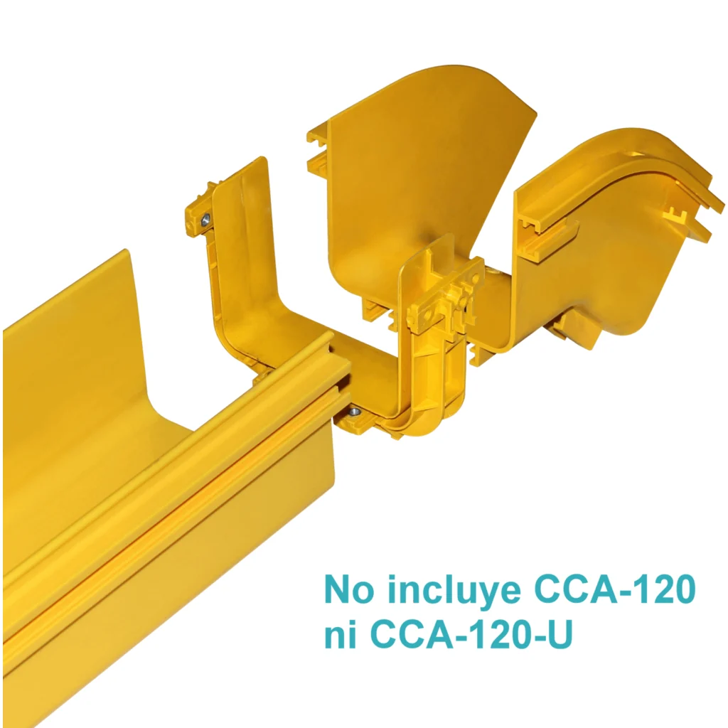 Imagen 1 de 120x100mm Angulo 45o Exterior Amarilla PC+ABS LSZH Macho