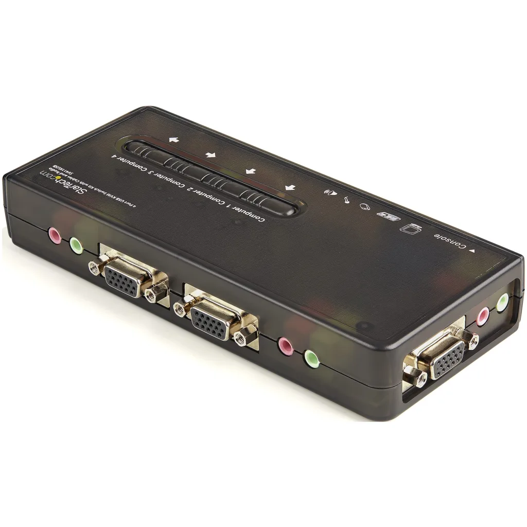 Imagen 1 de Juego de Conmutador Switch KVM 4 Puertos Video VGA USB 2.0 con Cables y Audio