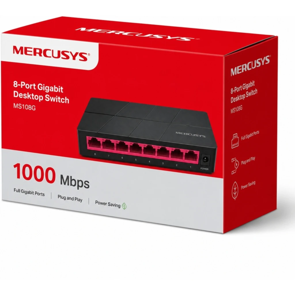 Imagen 2 de MS108G SWITCH MERCUSYS 8 PUERTOS GIGA