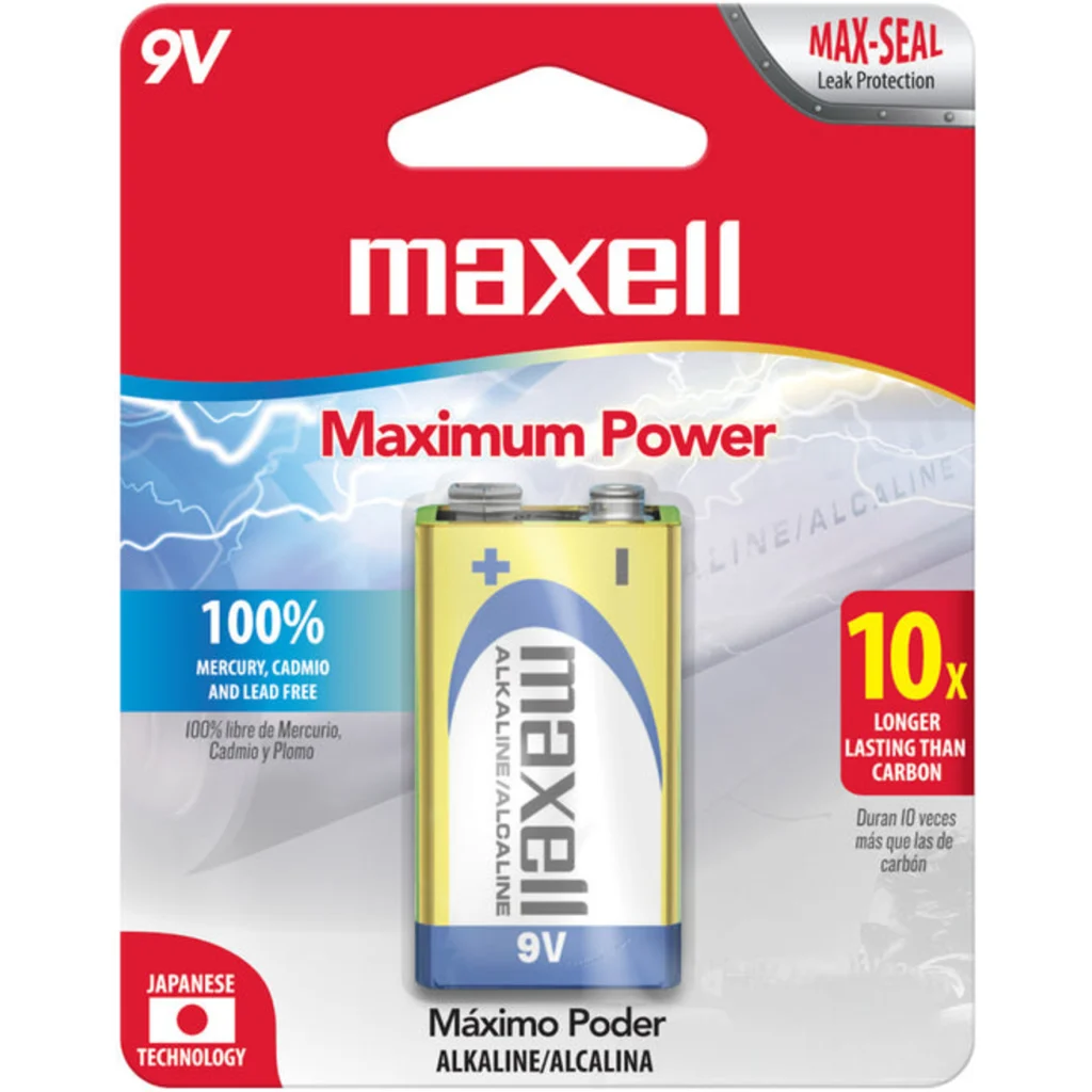 Imagen 1 de Bateria alcalina de 9 V Maxell 6LF22B19V ALC9V