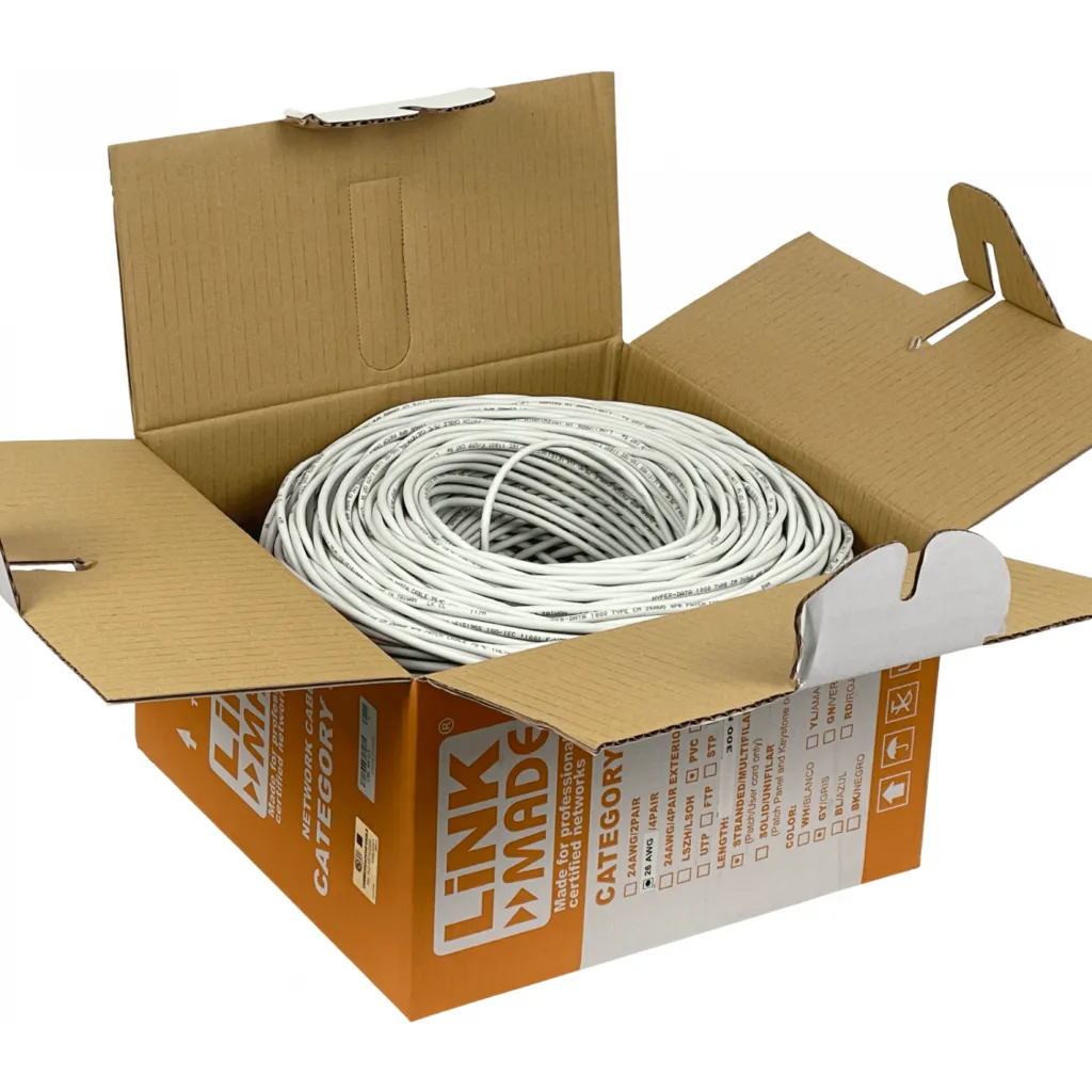 Imagen 2 de LINKMADE PVC F/UTP 26AWG Cat5e Multifila 300mt Cobre Caja Cable Taiwan