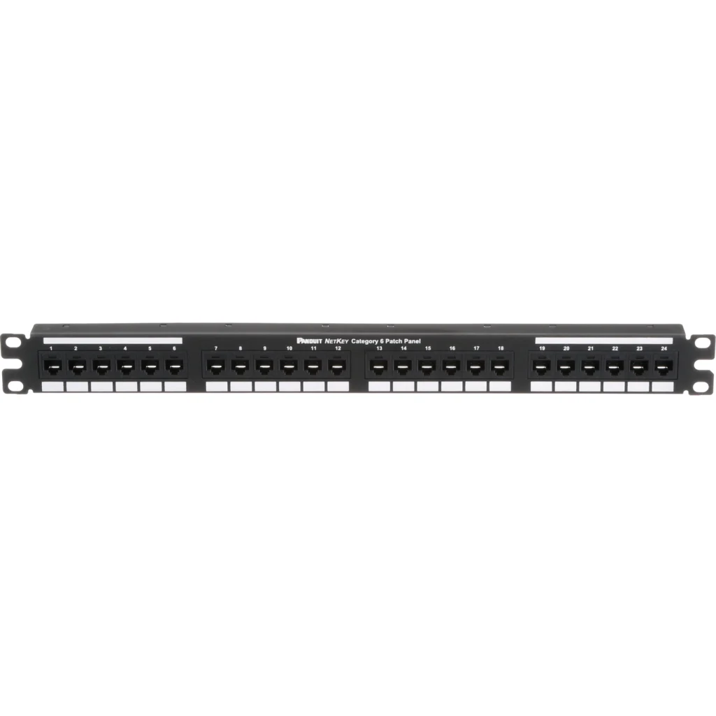 Panduit NetKey Category 6 Punchdown Patch Panel - Patch panel - 1U - 19" - 24 ports