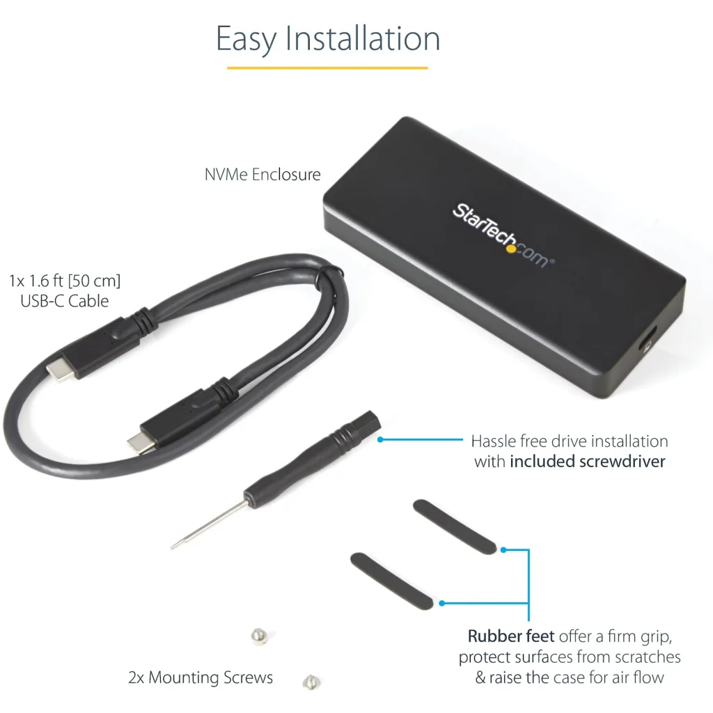 Imagen 5 de Cofre Porta SSD M.2 StarTech USB 3.1 10Gbps para NVMe Comp 2230 2242 2260 2280