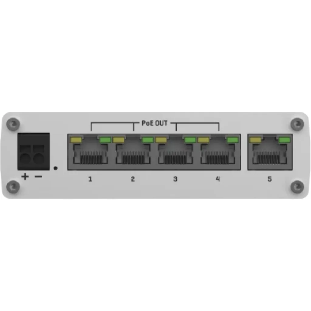 Imagen 3 de Switch Teltonika TSW101, 5x Gigabit, 4 PoE+, 9-30 VDC, Carcasa Metálica