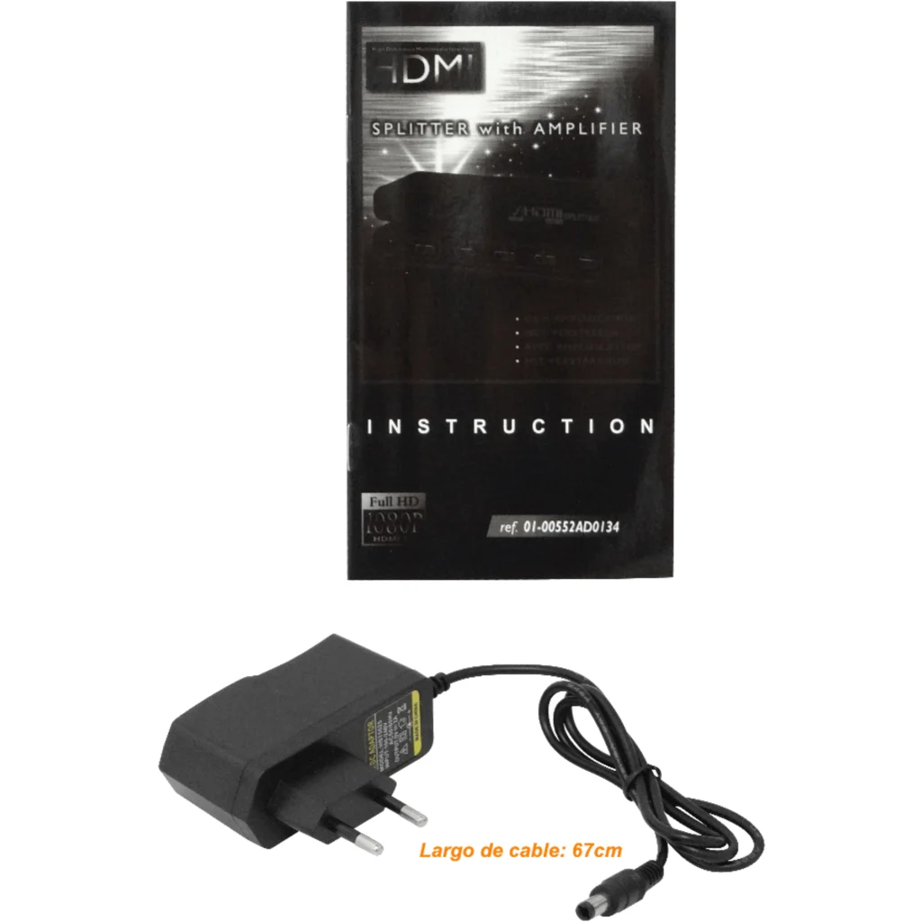 Imagen 2 de Splitter Spektra 1*HDMI in y 4*HDMI Out v1.4 4K/2K 1080p 5V-2A Negro
