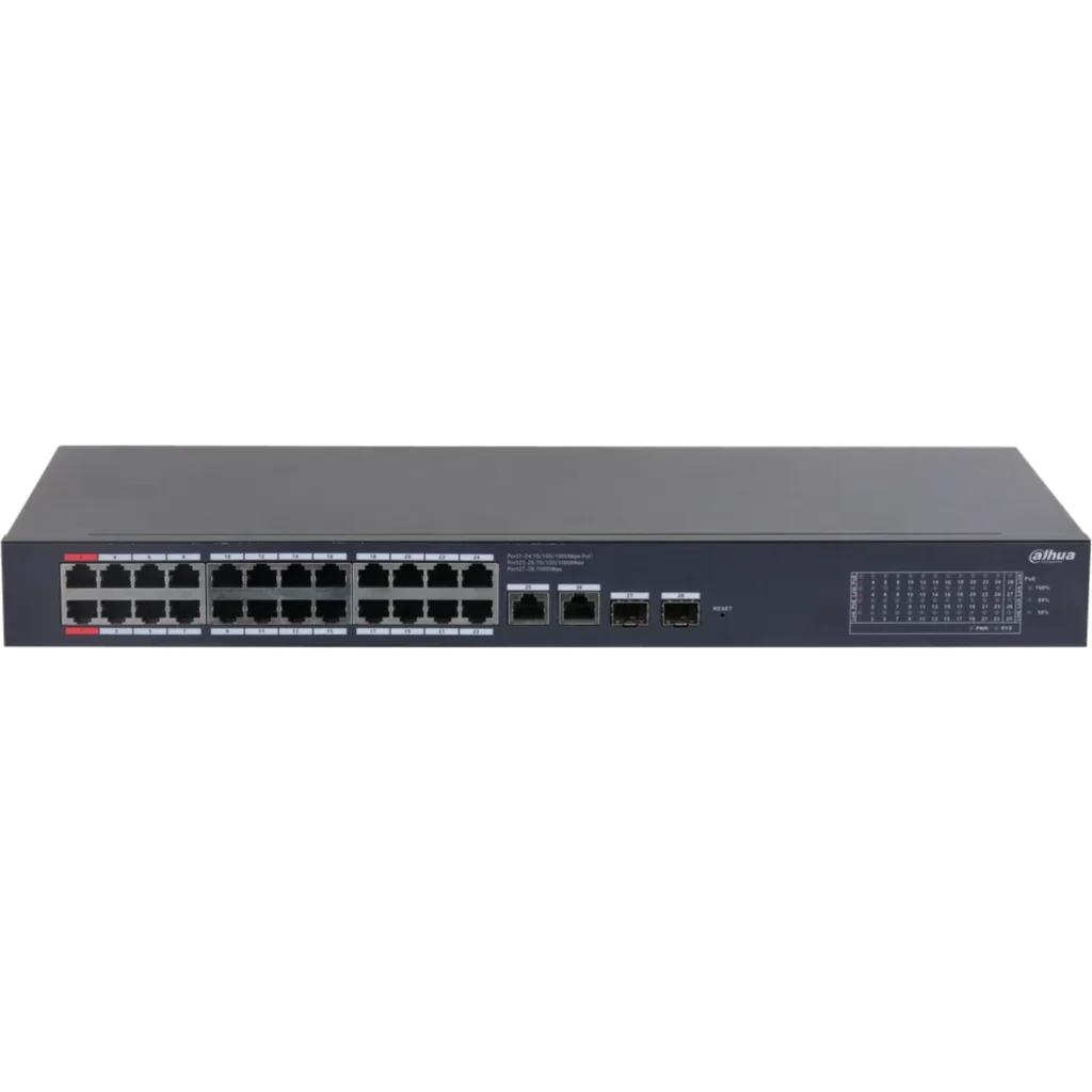 DH-CS4228-24GT-240. 28-Port Cloud Managed Desktop Gigabit Switch with 24-Port PoE