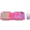 Thumbnail 0 de Kit Teclado Mouse Gamer Alámbrico XTech XTK-540S, USB Español Color ROSADO