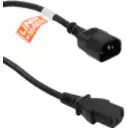 Thumbnail 1 de 5mt Negro Macho-Hembra Cable de Poder C13-C14 IEC 10A 3x1,0mm2 500cm