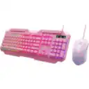 Thumbnail 1 de Kit Teclado Mouse Gamer Alámbrico XTech XTK-540S, USB Español Color ROSADO