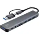 Thumbnail 0 de MLAB HUB ADAPTADOR 8 EN 1 TYPE-C A SD/TF CARD + AUDIO 3.5mm + USBC2.0 + 1USB3.0 + 3USB2.0