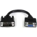 Thumbnail 0 de Adaptador DVI-I Macho a VGA Hembra HD-15 Longitud del Cable 20 cm Negro 
