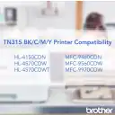 Thumbnail 2 de Toner Brother TN-315C Cyan para HL-4150CDN/4570CDW/4570CDWT/MFC-9460CDN, 3500Pág