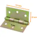 Thumbnail 2 de 2-Bisagras 3x3-Pulg x1,6 3-Tornillos inc-12-Tornillos 76x76mm