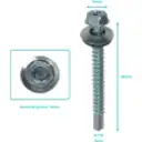 Thumbnail 0 de Hexagonal-8mm 100u. 12x2 Largo-51mm Zn Tornillo Autoperforante 2,0p