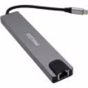 Thumbnail 1 de Adaptador HUB USB-C Multipuerto Philco USB-C USB-A HDMI DP SD Ethernet