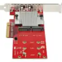 Thumbnail 3 de StarTech.com Adaptador PCI Express x8 para Dos SSD M.2 - PCI-E 3.0 - Tarjeta Adaptadora PCI-E para SSD M.2 NVMe AHCI - (PEX8M2E2) - Adaptador de interfaz - M.2 - Expansion Slot to M.2 - M.2 Card perfil bajo - PCIe 3.0 x8 - rojo - Conforme a la TAA