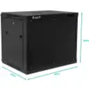 Thumbnail 2 de LINKMADE Desarmado 9U 45CM-Fondo Gabinete Rack Pared Muro Negro