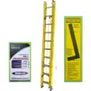Thumbnail 1 de 3-6,3mt 140kg Telescopica Fibra de Vidrio 20-Peldano Escalera