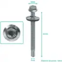 Thumbnail 0 de Hexagonal-8mm 50u. 12x2 1/2 Largo-64mm Zn Tornillo Autoperforante 2,5p