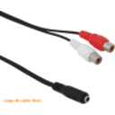 Thumbnail 1 de 3,5mm-H 2-RCA-H 15cm 0,15mt Hembra-Hembra Cable Plug-RCA Phone-1/8-H