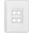 Thumbnail 5 de UI 1-unidad Blanco 4-Keystone Vertical Faceplate Pintable 118x88mm
