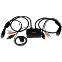 Thumbnail 3 de Conmutador Switch KVM 2 puertos HDMI USB Audio Mini Jack con Cables Integrados