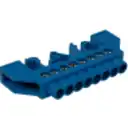 Thumbnail 1 de Regleta Azul 8-Conexiones 4mm Riel Din Distribucion Electrica