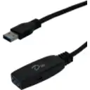 Thumbnail 3 de Cable Extensión USB 3.0 Tipo-A M/H Activo 5mt Color Negro - Genérico