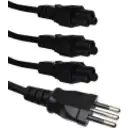 Thumbnail 1 de Triple 0,9mt Negro Trebol-C5-Hembra CL-Macho Cable Poder 6A 3x0,75mm2