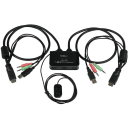 Thumbnail 0 de Conmutador Switch KVM 2 puertos HDMI USB Audio Mini Jack con Cables Integrados
