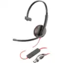 Thumbnail 0 de Audífonos Alámbricos Poly Blackwire 3220 USB-C 8X228AA con Mic. y Adapt. USB-A