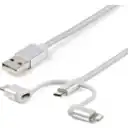 Thumbnail 0 de Cable StarTech USB 2.0 Tipo-A Macho a USB Apple Lightning / Tipo-C / Micro-B 1mt