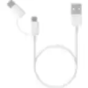 Thumbnail 1 de Cable USB Xiaomi Mi 2in1, USB-A a USB-C/microUSB v2.0 M/M 2.4A 1mt Color blanco