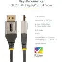 Thumbnail 4 de Cable DisplayPort v1.4 M/M 4K 120Hz/8K 60Hz 2mts 6ft Certified - StarTech