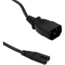 Thumbnail 0 de Cable Poder 3A CCM8 0,8mt Negro Tipo-8-C7-Hembra a C14-Macho 2x0,75mm2 80cm