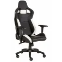 Thumbnail 1 de CORSAIR T1 RACE 2018 - Silla - silla reclinable - reposabrazos - forma de T - nailon, espuma de poliuretano, piel de poliuretano, marco de metal, cuero PVC 3D - negro, blanco