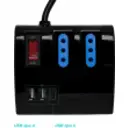 Thumbnail 2 de Alargador Eléctrico 3 Tomas + 2*USB 1*USB-C 1.5mts Color Negro - Philco 2044N