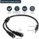 Thumbnail 6 de Cable de Audio Stereo Jack 3.5mm 1*M/2*H p3 Largo 0.2mts - Startech