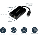 Thumbnail 7 de Adaptador USB-C a Red Ethernet Gigabit 10/100/1000B-T Pto RJ-45 Negro StarTech